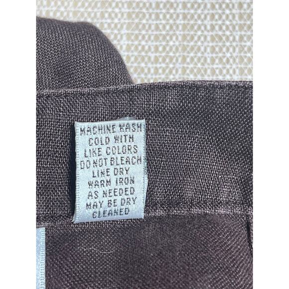 Chico's Design Linen Pants Womens Size 2 US 12 Brown Straight Leg - Picture 4 of 5